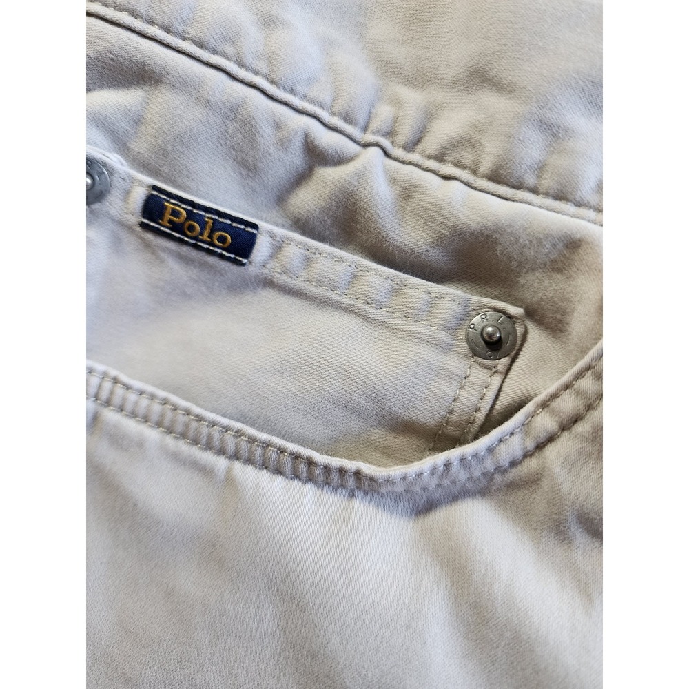 Polo Ralph Lauren Mens 48x30 Khaki Tan Straight Leg Stretch Cotton Pants Chinos - Picture 5 of 11